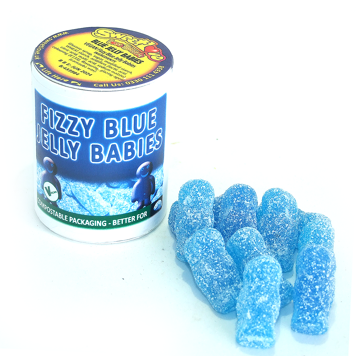 VEGAN Fizzy Blue Jelly Babies.